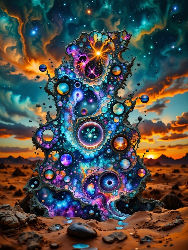 Glowing Digital Neural Network in Cyberpunk Style