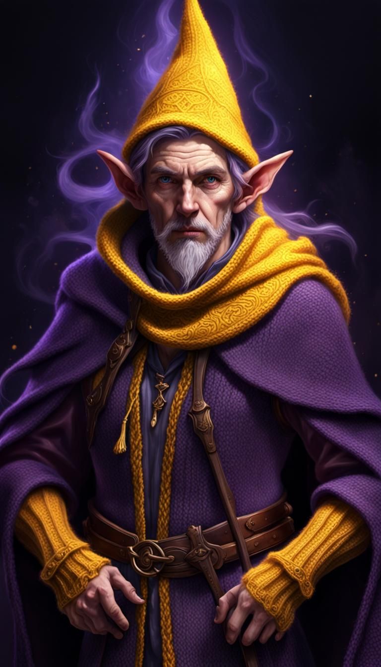 Elf Wizard in Dark Fantasy Style