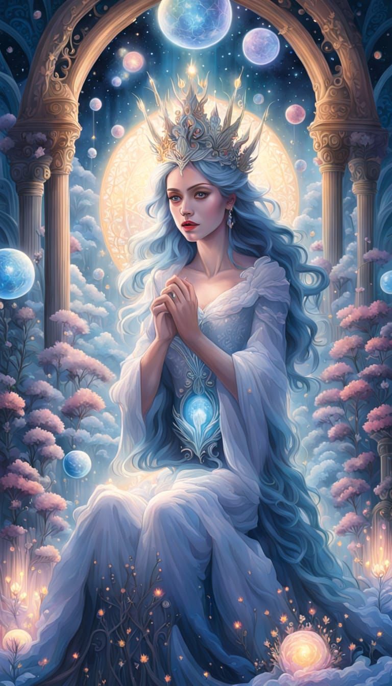 Enchanted Earth Goddess in Icy Splendor