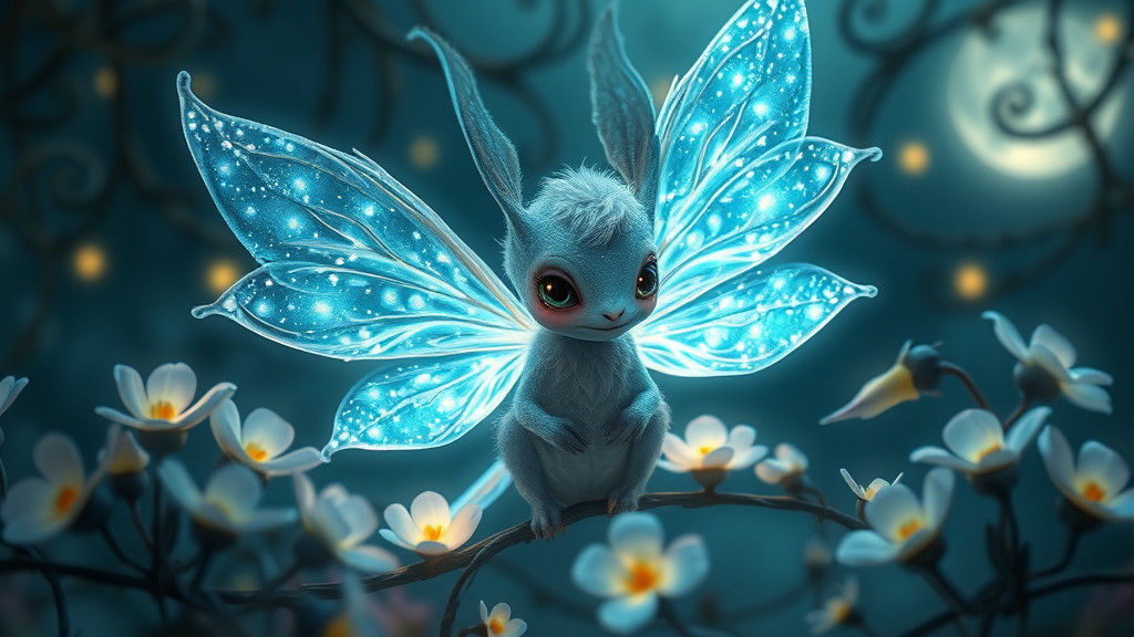Luminescent Fairy in Mystical Moonlit Garden