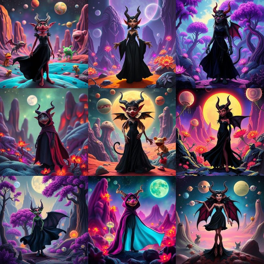 Demonic Muppet: A Whimsical Planet Creature