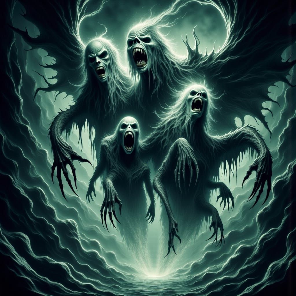 Scary Ghosts in Dark Fantasy Art Style