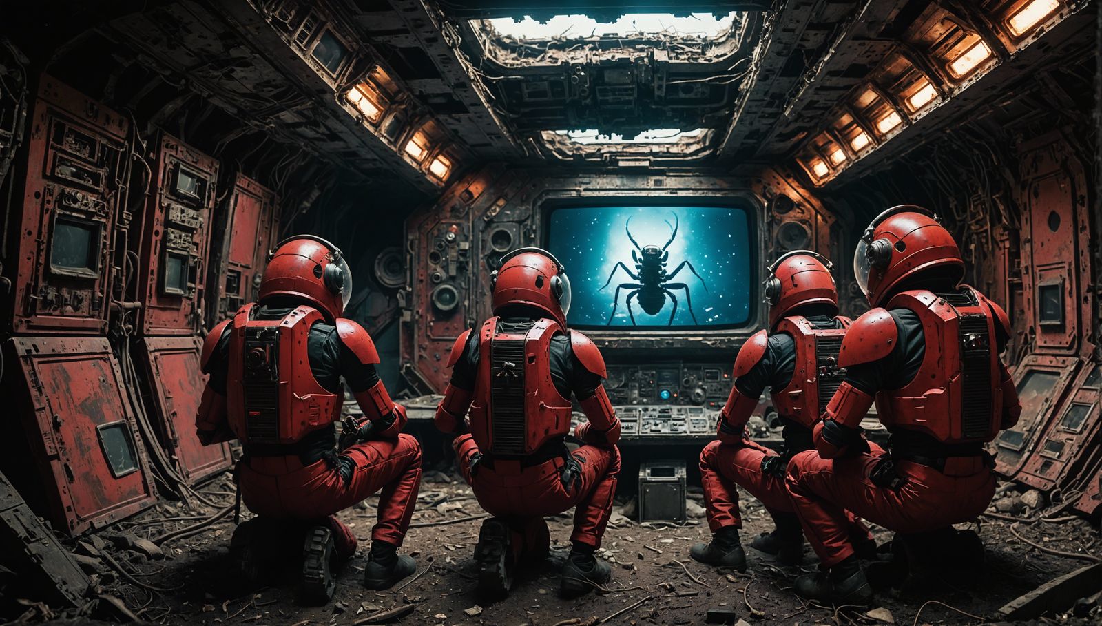 Armored Ants Watch TV in Abandoned Spaceship