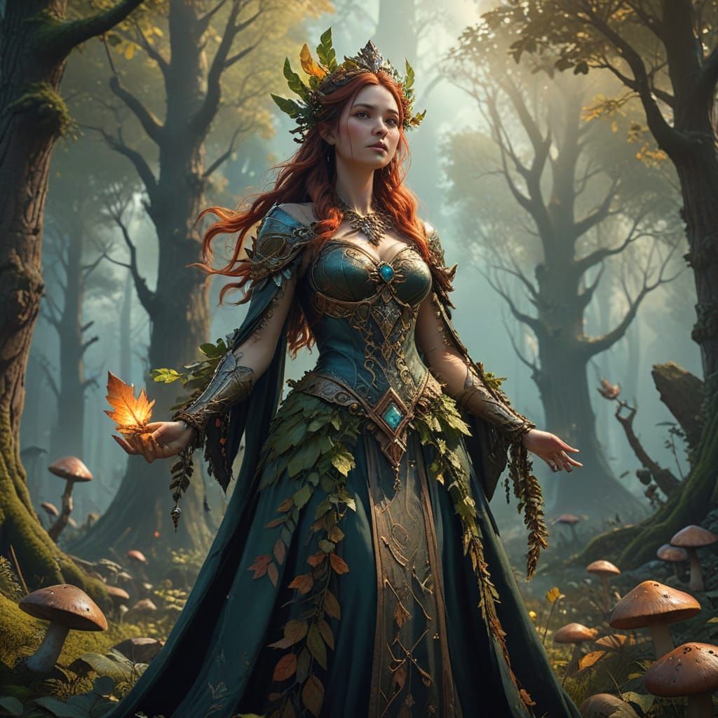 Majestic Mother Nature in Whimsical Forest Realm