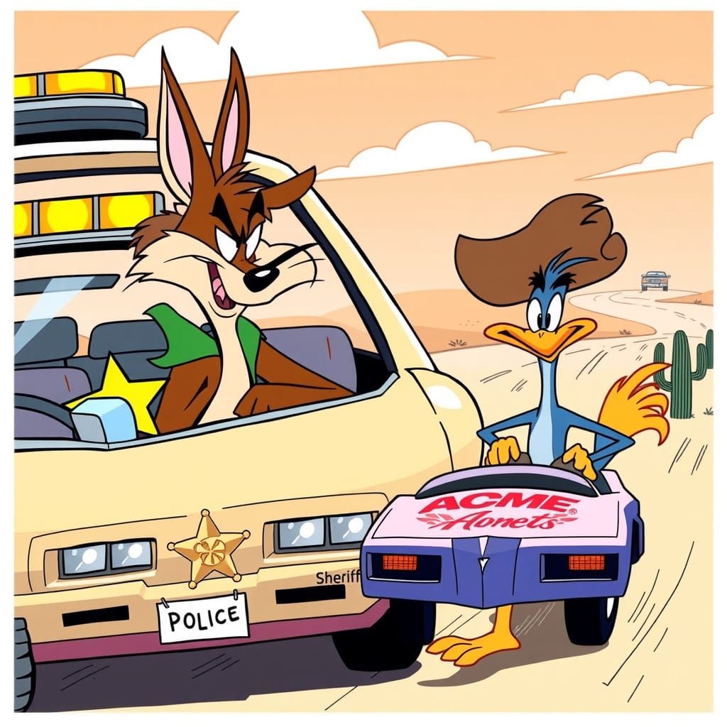 Wile E Coyote and The Roadrunner as the Smokey and the Bandit Movie