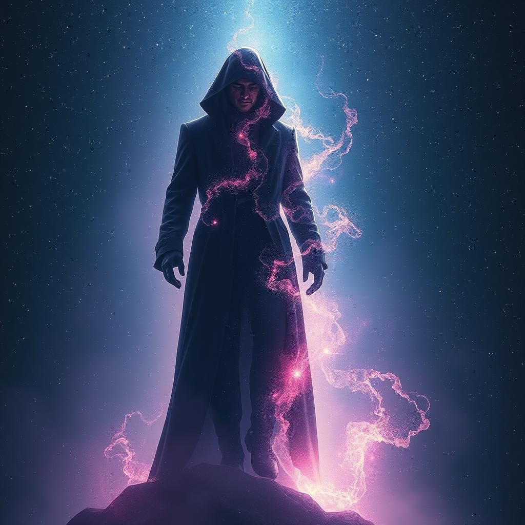 Mysterious Man Merging with Cosmic Infinity