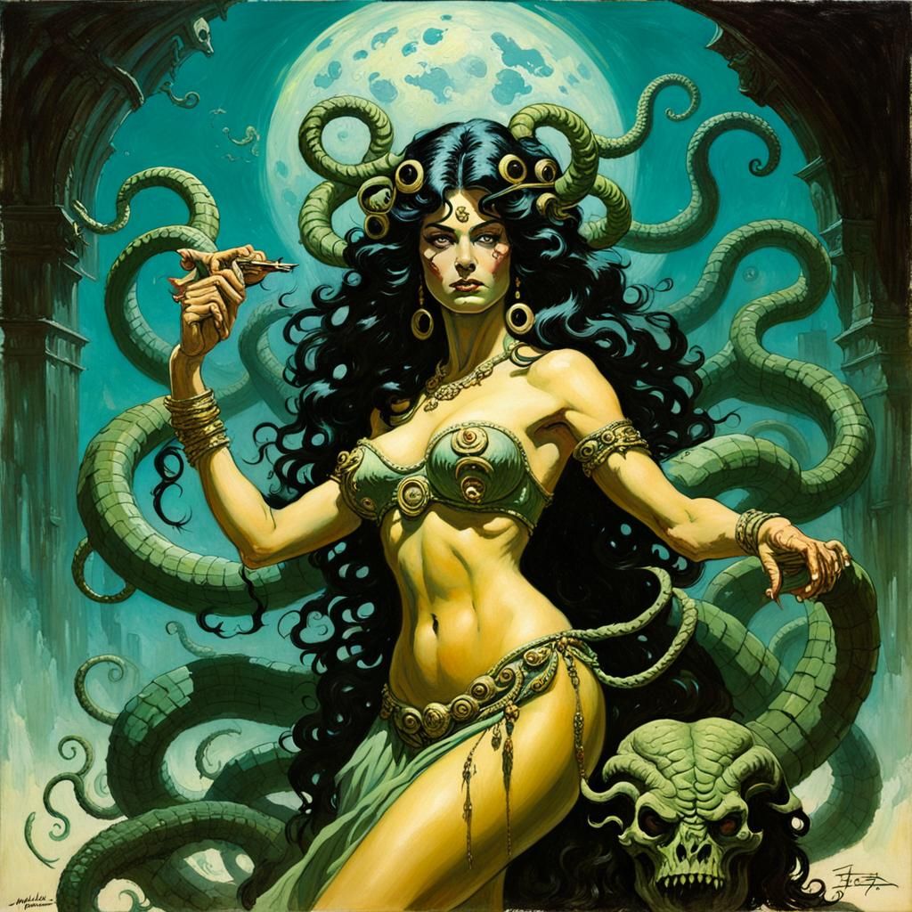 Medusa Portrait in Classic Fantasy Style
