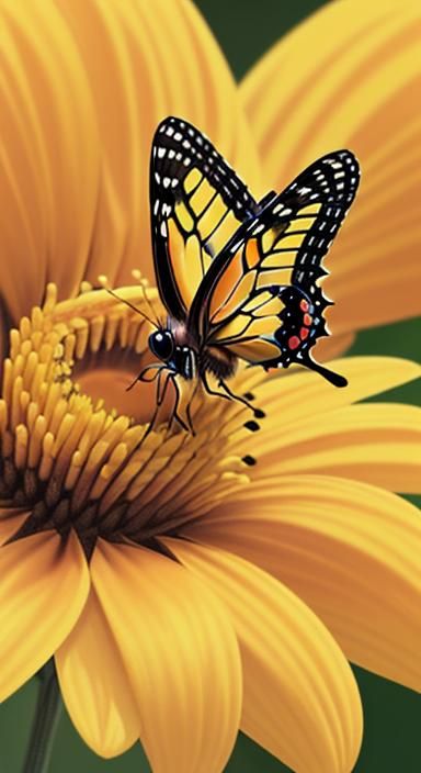 Smiling Butterfly and Crying Flower at Sunrise