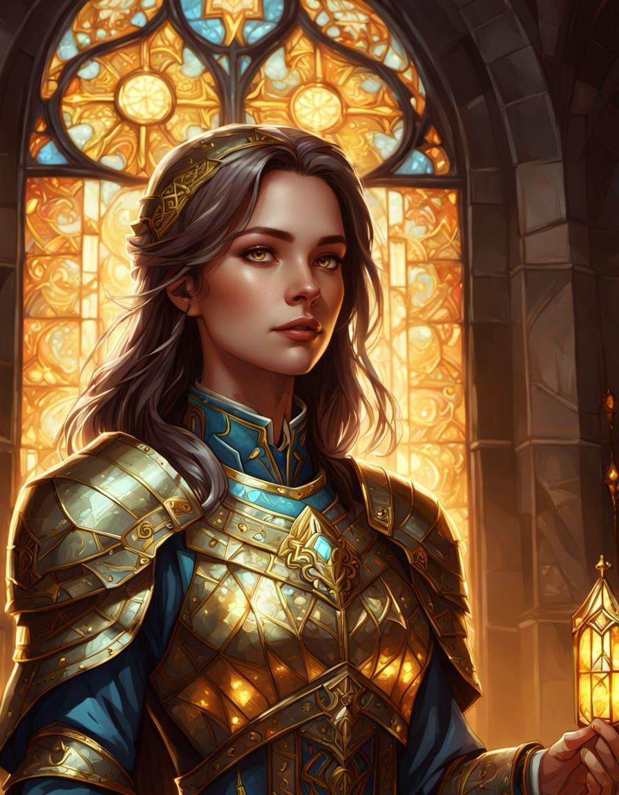 Beautiful Female Cleric D&D Character Portrait