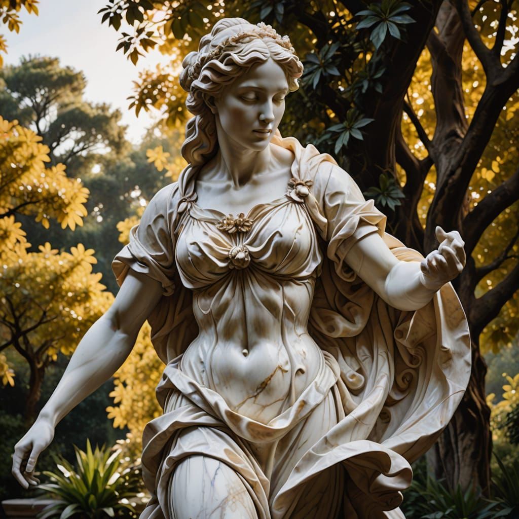 Baroque Oil Painting of Lilith in Eden