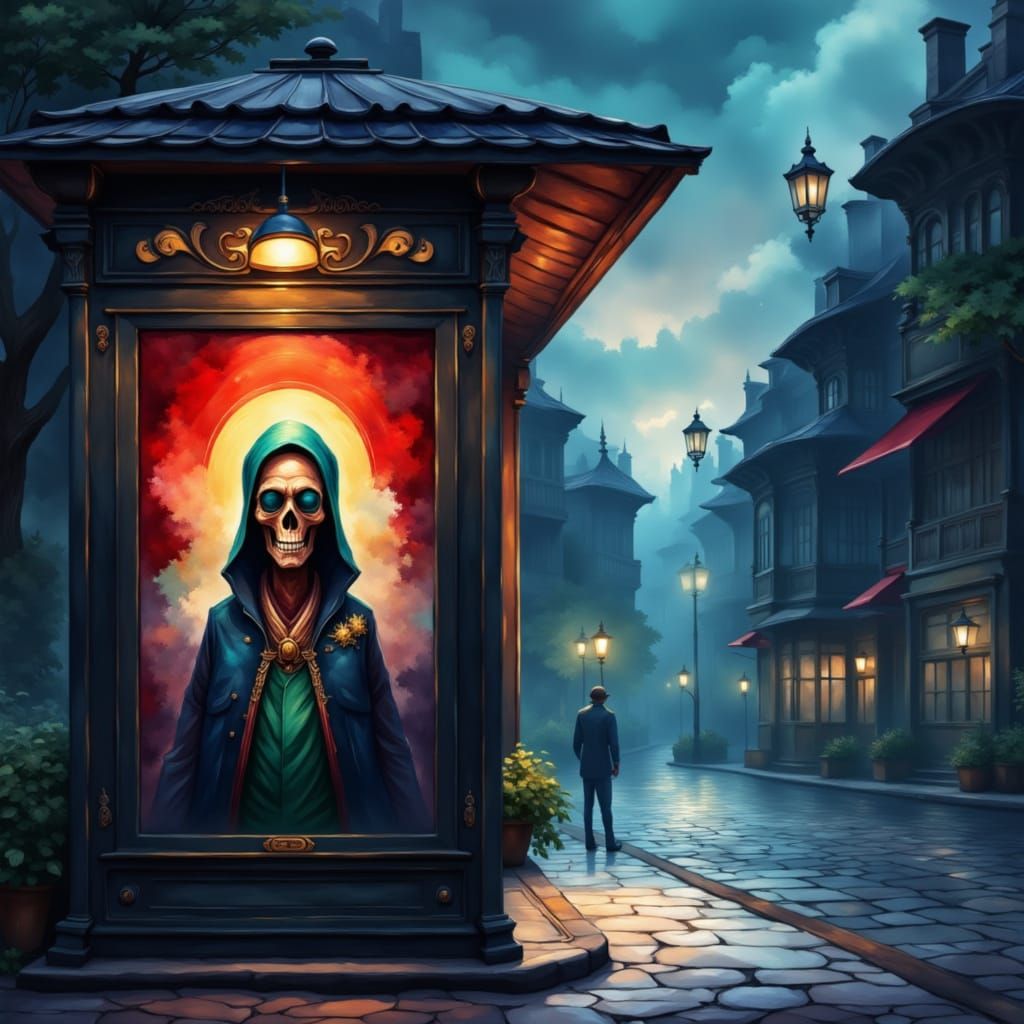 Fantasy Street Bus Stop in Baroque Style