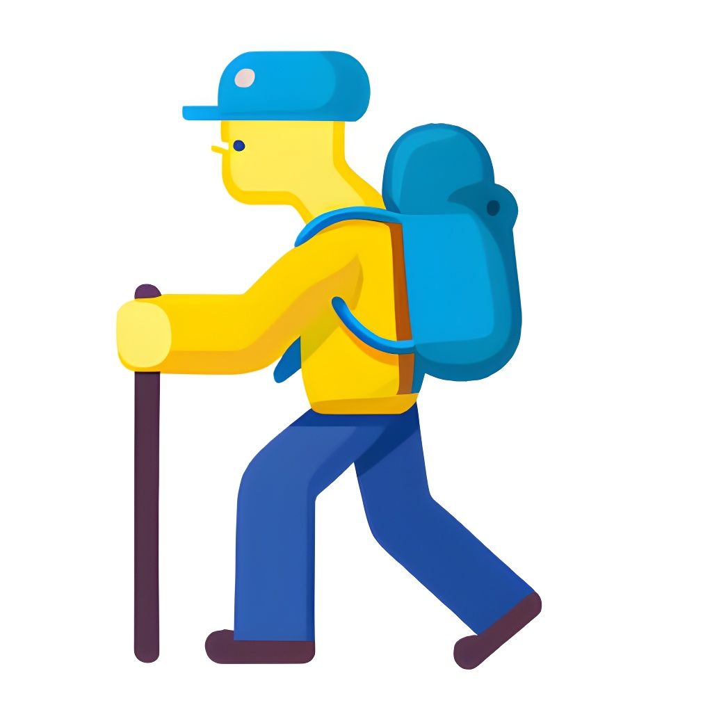 Hiking Man Emoji Side View