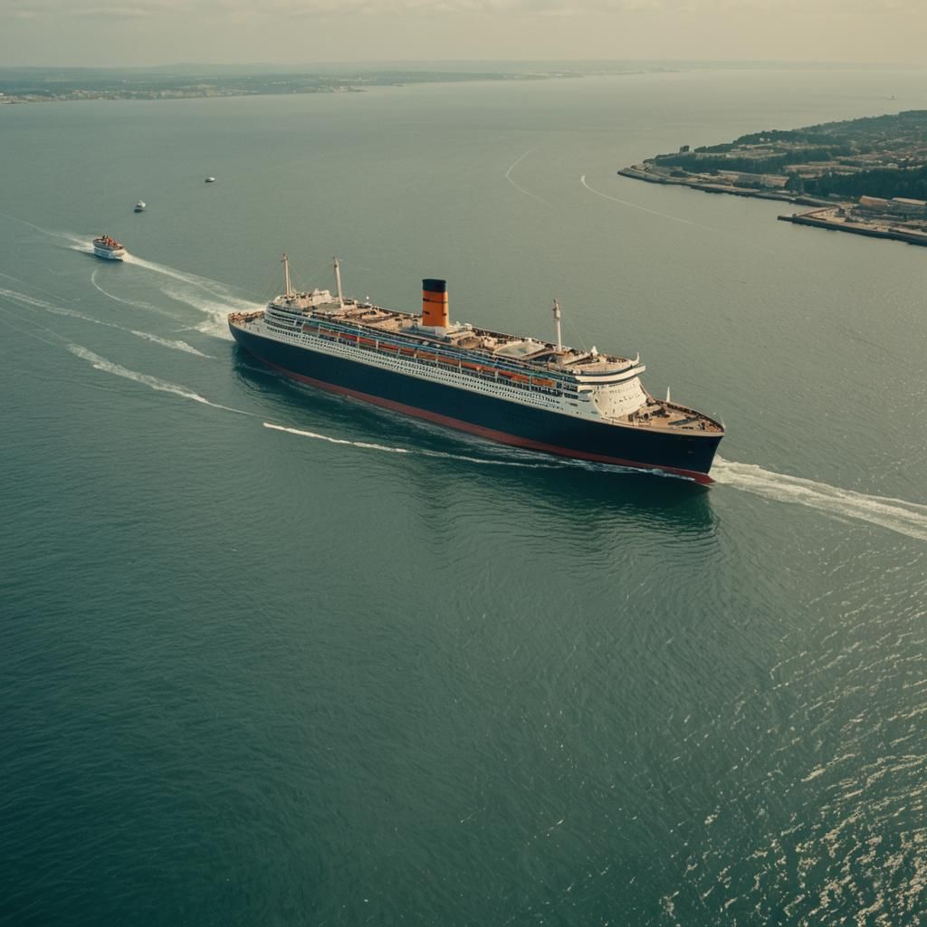 Ocean Liner Arrival: Cinematic Port Scene