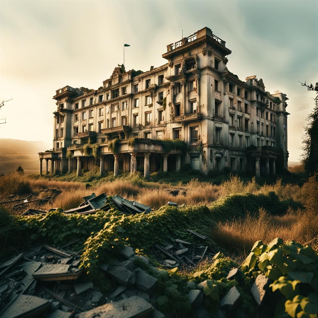 Abandoned Hotel Cinematic Film Still