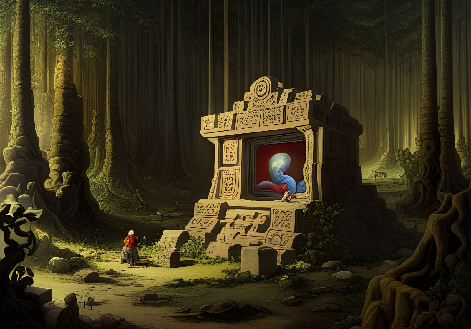 Mayan Ruins of Stone Computer in Woodroffe Style