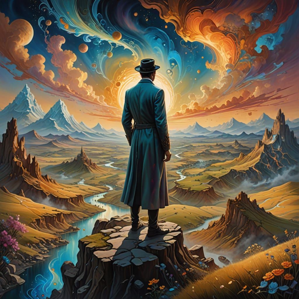 Dreamlike Surrealist Masterpiece in Vibrant Oil Paint Style