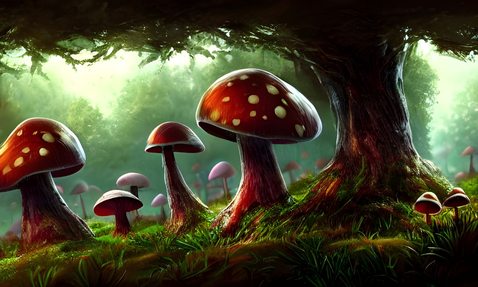 Cottagecore Mushroom Forest Concept Art in 8k