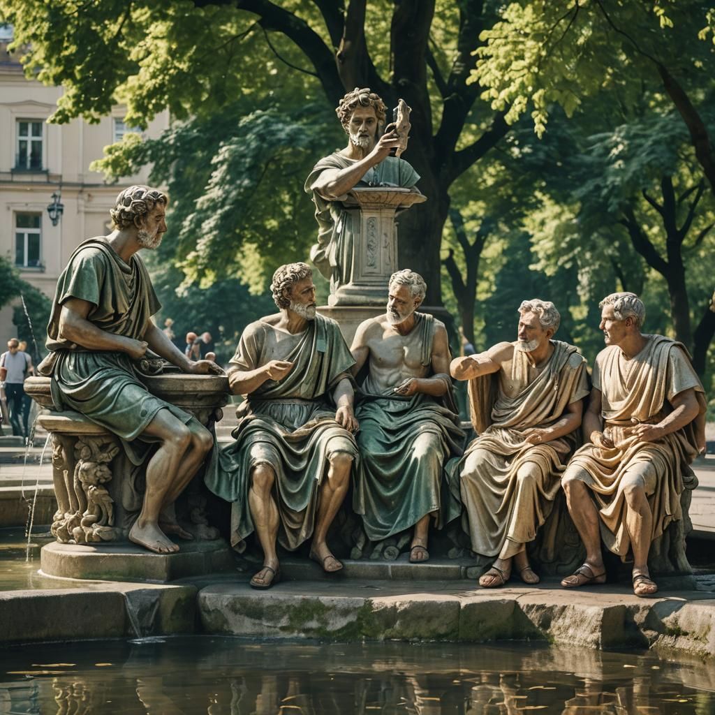 Roman Senators Debate at Neptune Fountain, Berlin