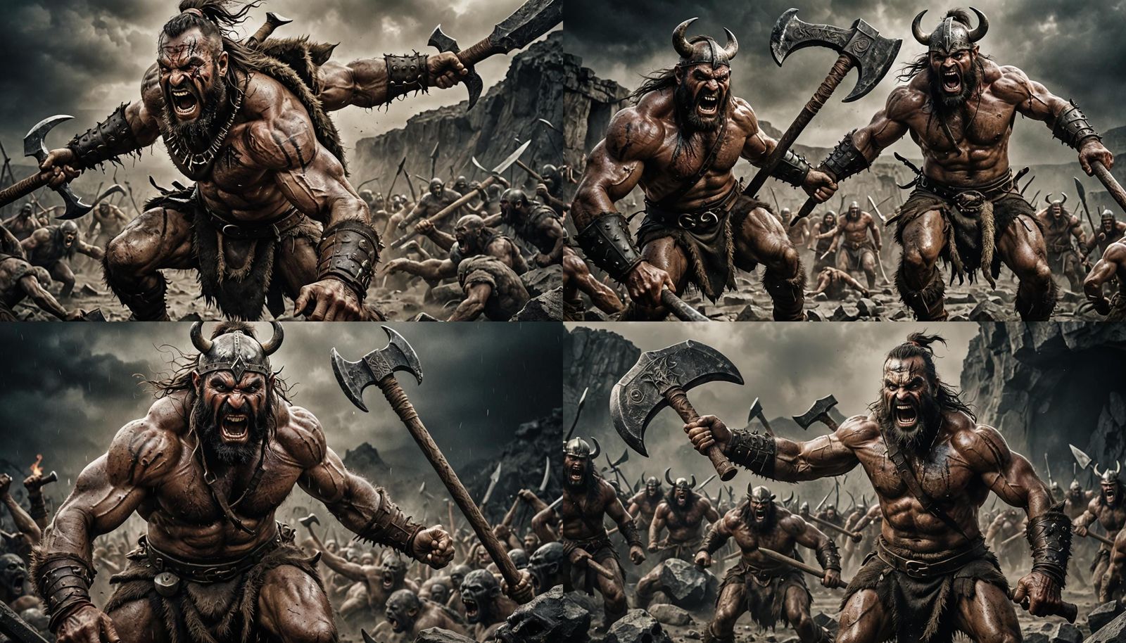 Barbarian vs Cthulhu: Photorealistic Epic Battle