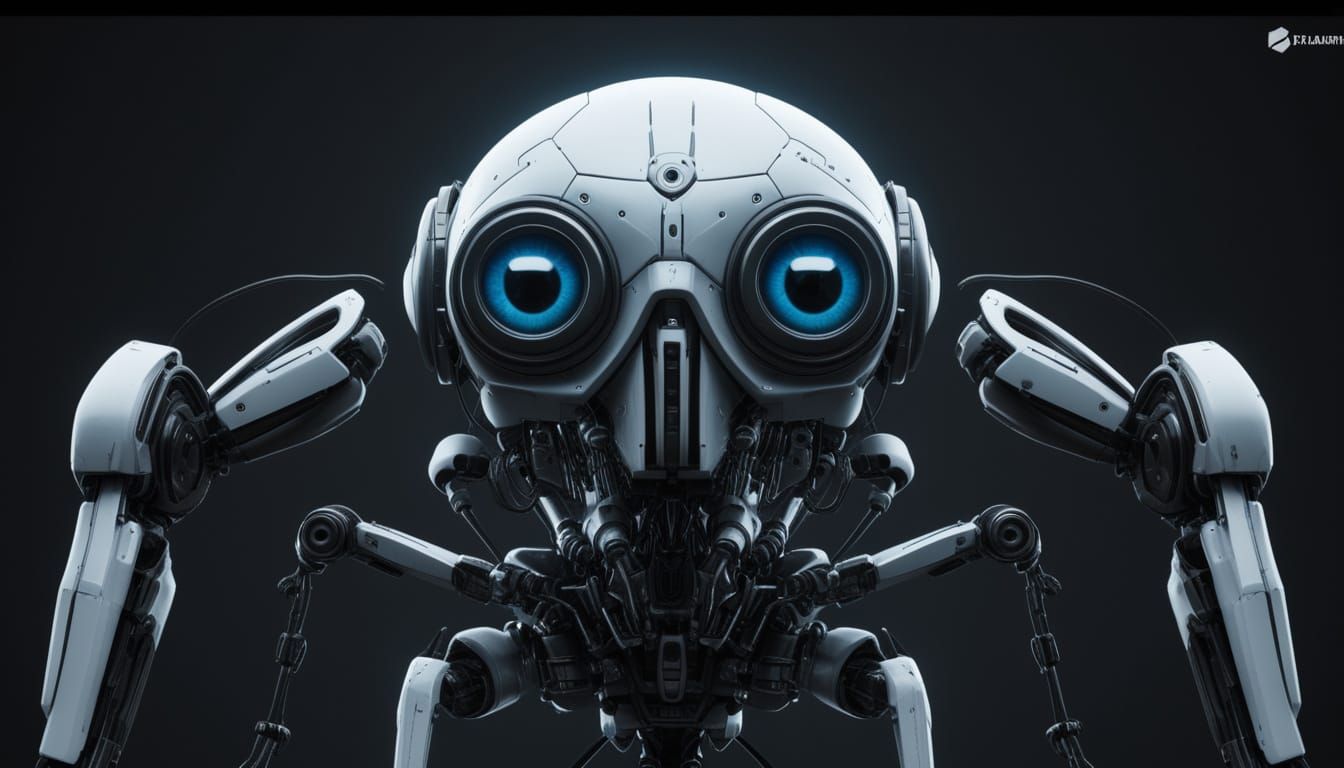 Surreal Metallic Ant Working in Dark Environment