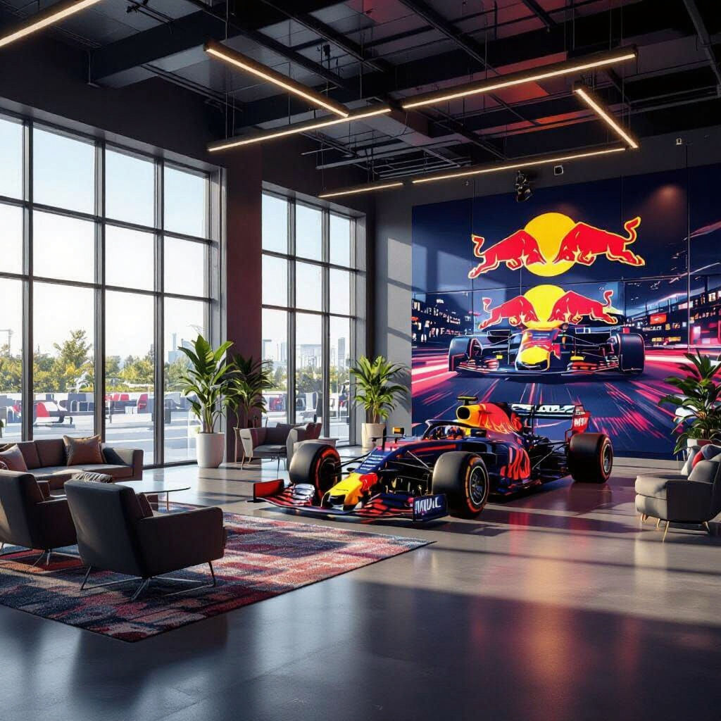 Red Bull India HQ: Industrial Reception in Matte Painting St...