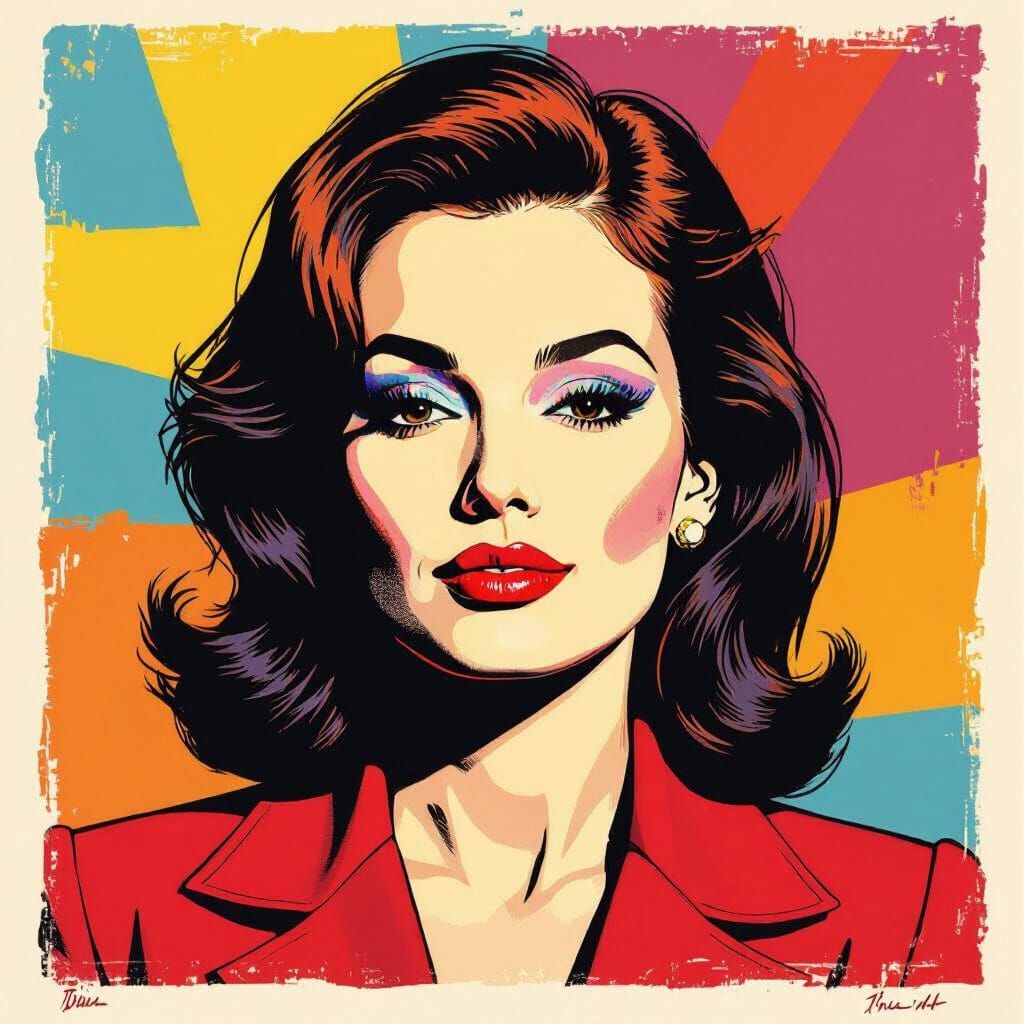 Tina Gee Portrait in Andy Warhol Silkscreen Style