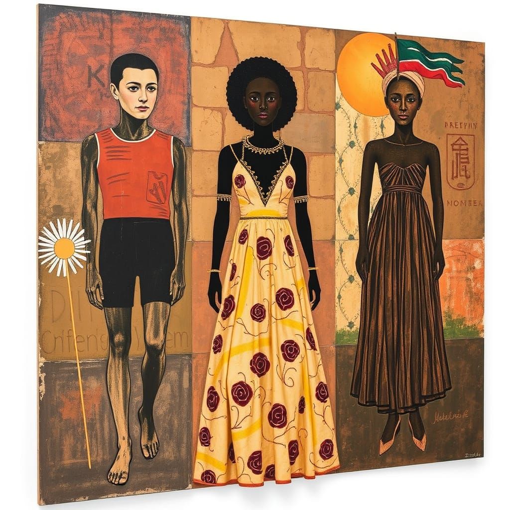 Abstract Mixed Media Collage in Assemblage Style