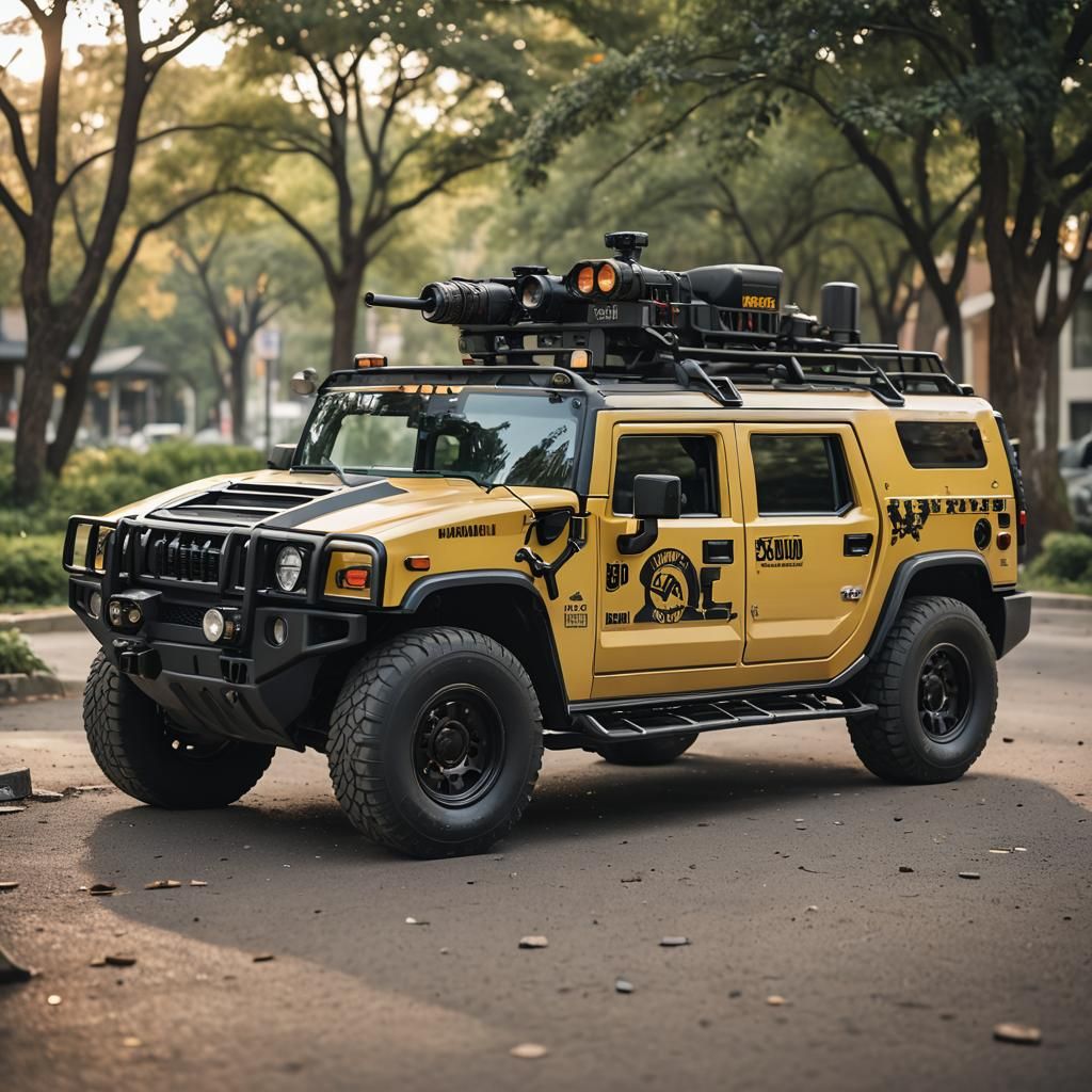 Bomb Squad Hummer in Professional Photography Style