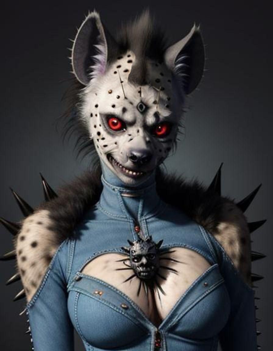 Hellraiser Hyena: A Macabre Furry Fusion