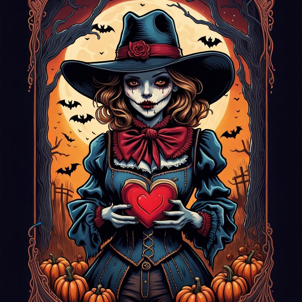 Halloween Tarot: Vampire Scarecrow in Mumford Style