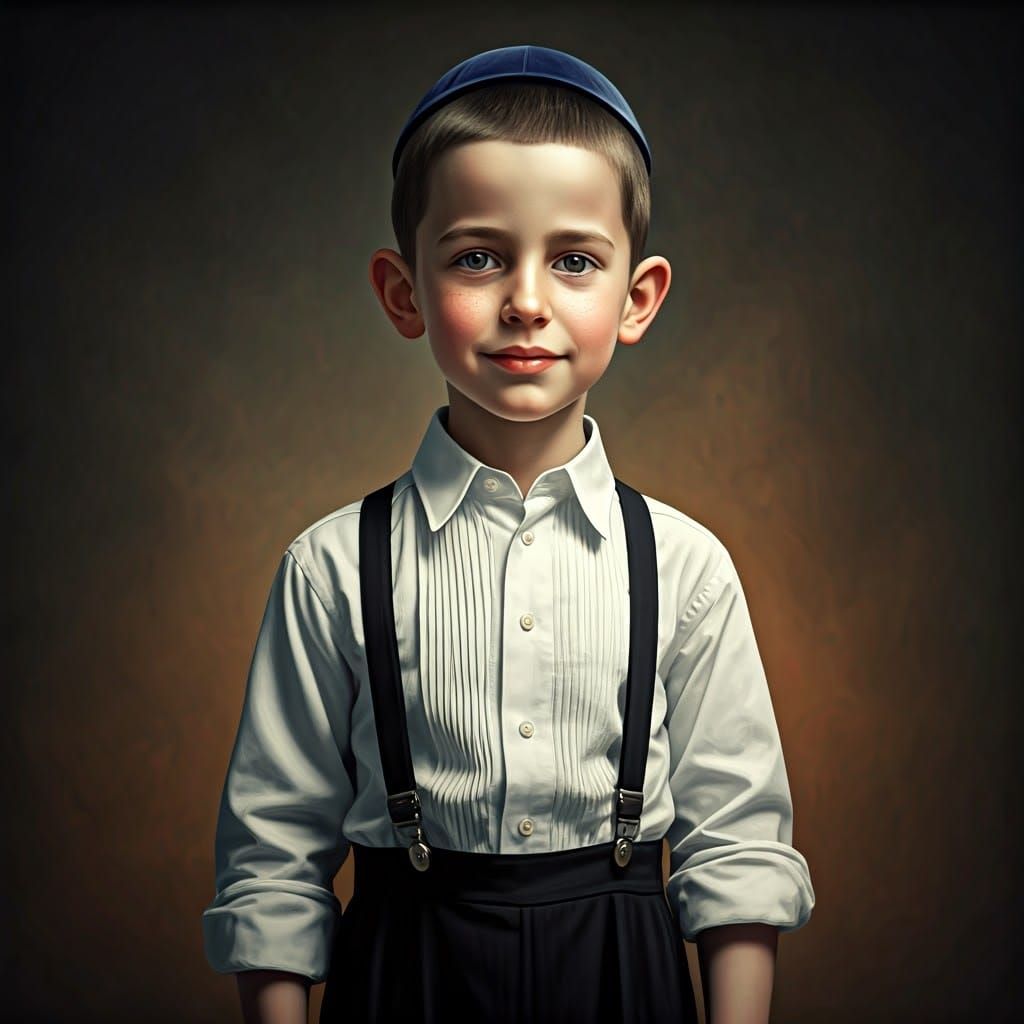 Young Haredi Boy Portrait in Fantasy Style