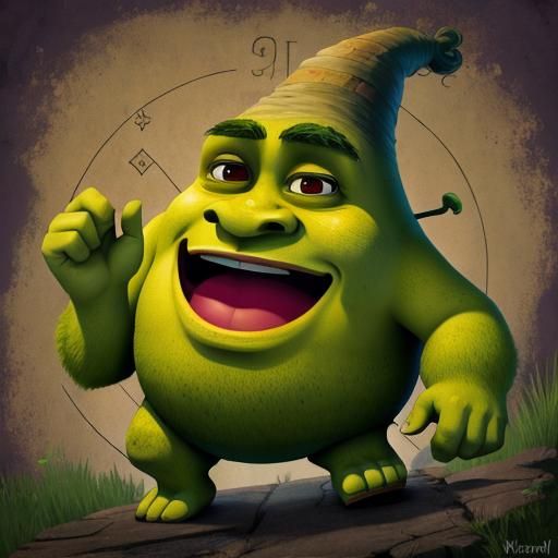 Shrek Visits Gravity Falls: Crossover Art