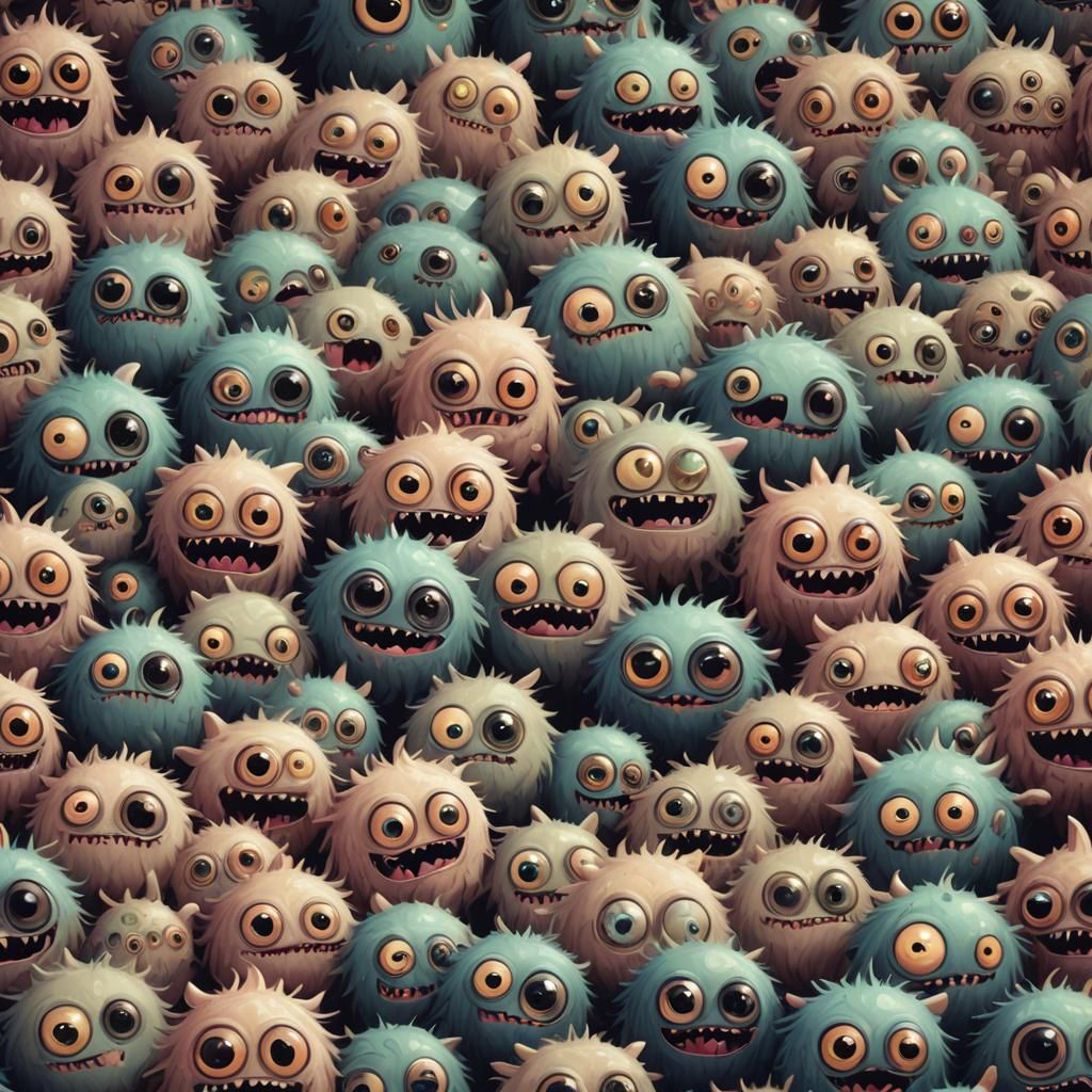 Creepy Cute Eye Monsters: Digital Painting