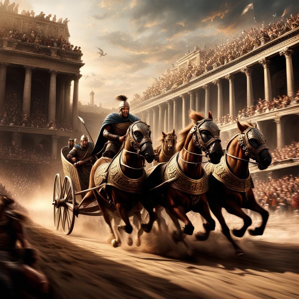 Epic Roman Chariot Race: Digital Matte Painting