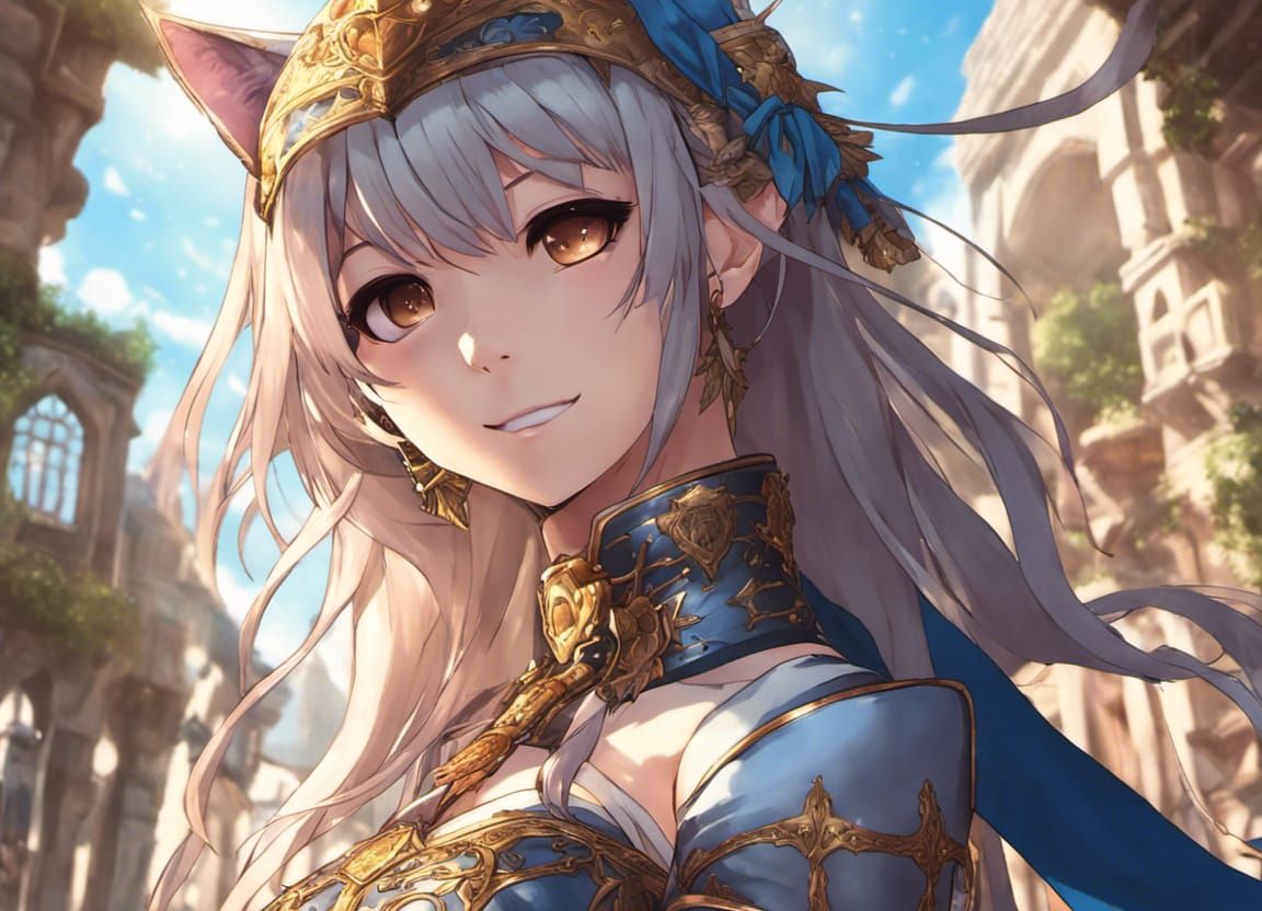 Valiant Knight in Fantasy Anime Style