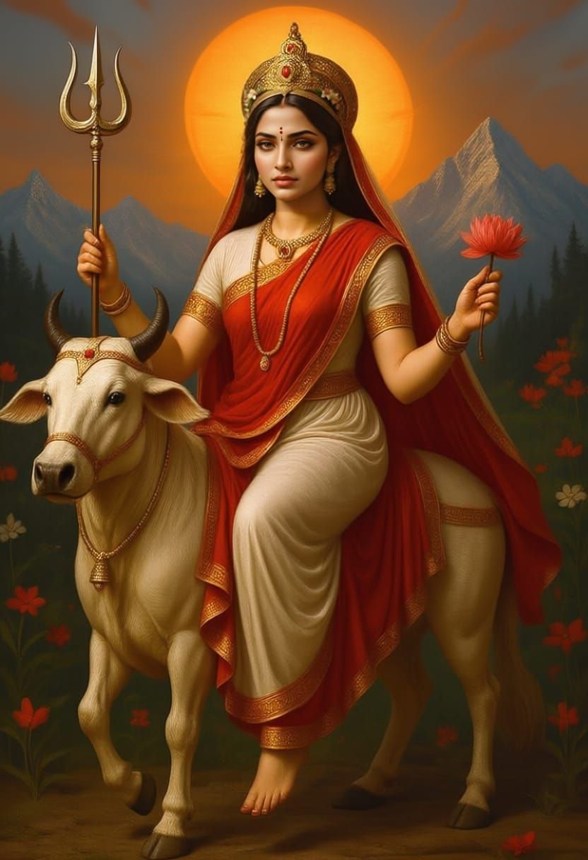 Hyper Realistic Goddess Shailaputri Image