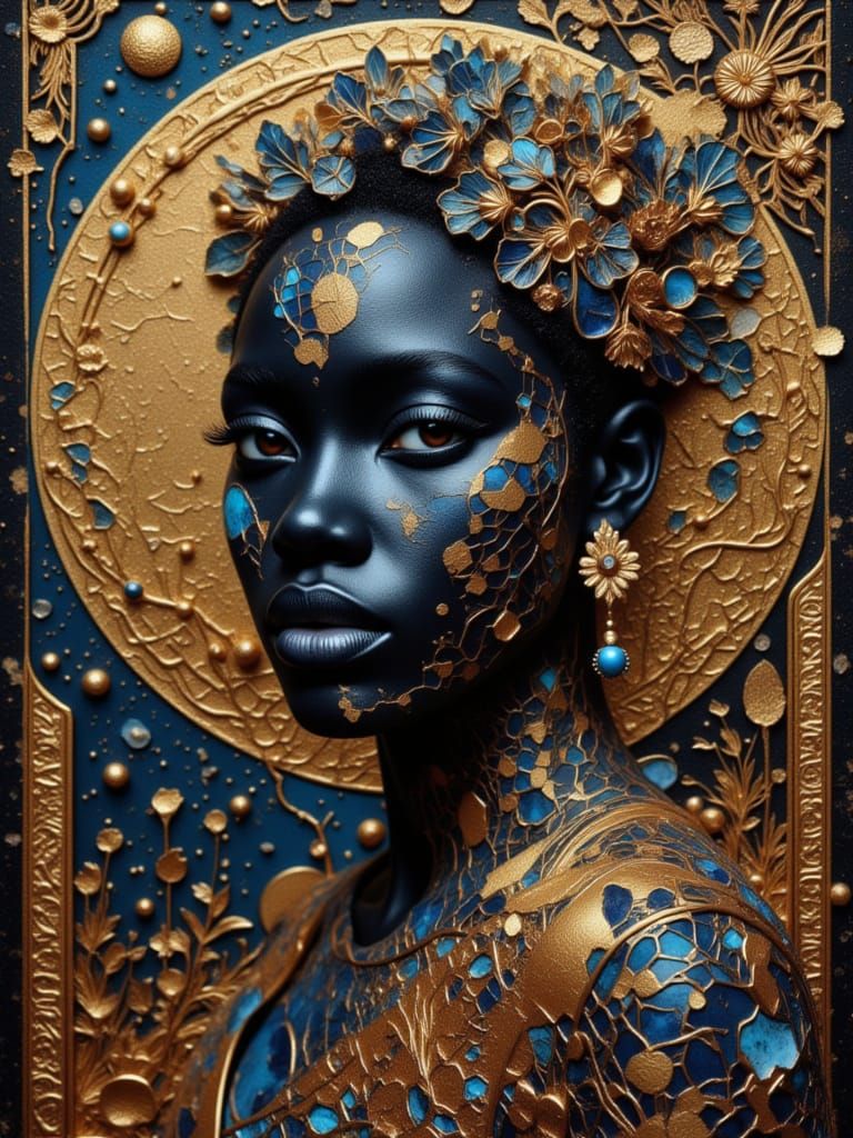 Cosmic Woman Portrait in Hyper-Realism Style