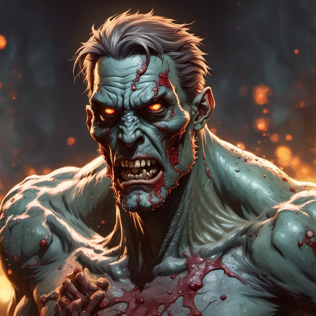 Male Zombie Portrait in Magic the Gathering Style