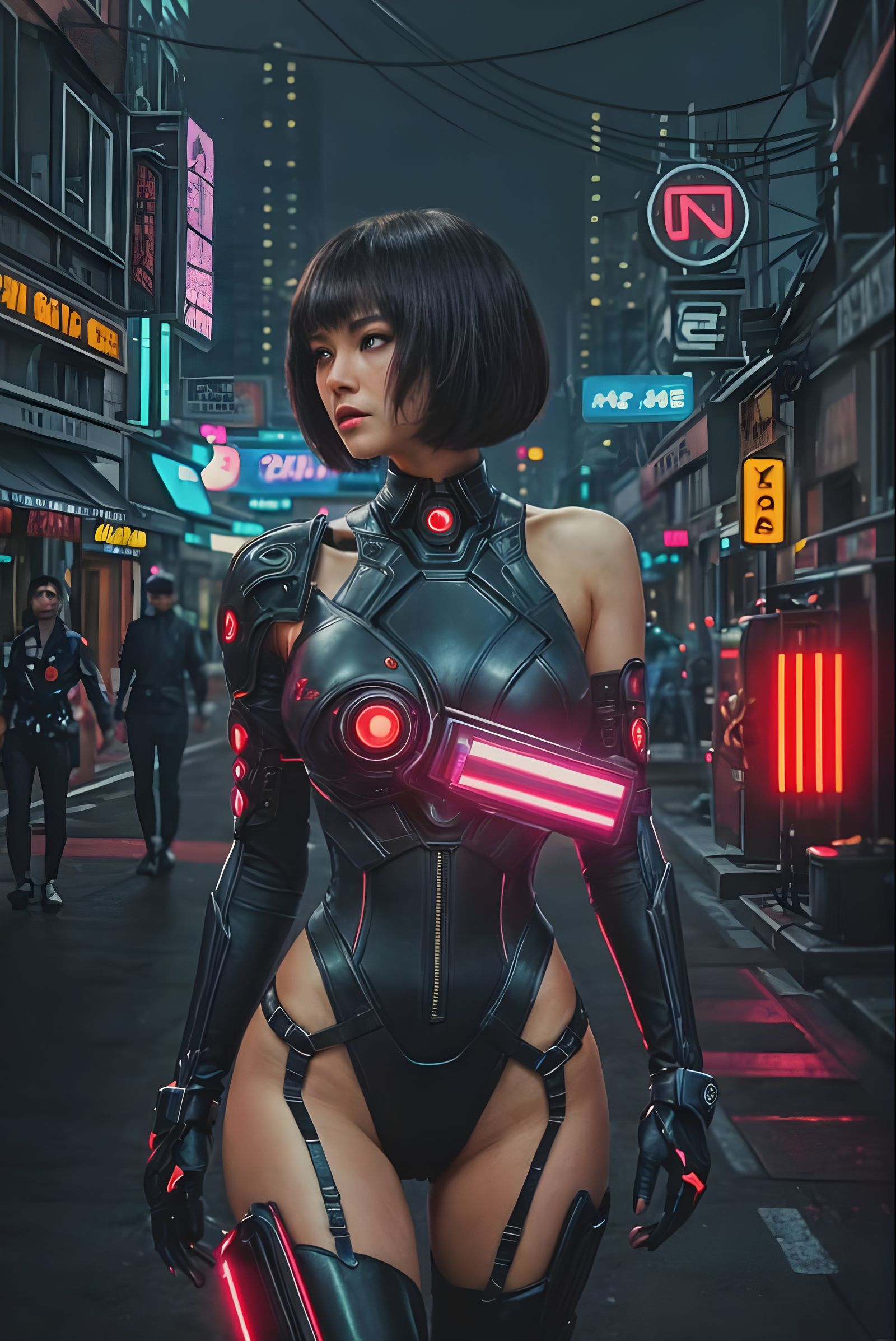 Cyberpunk Femme Fatale in Neon City