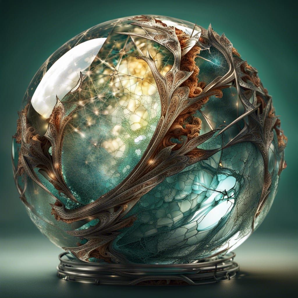 Cracked Glass Sphere with Fractal Effect