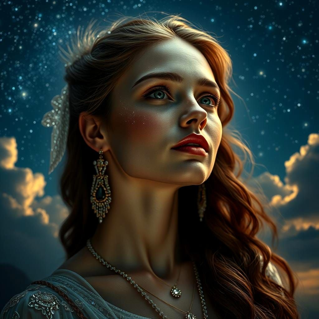 Woman's Diamond-like Beauty in Hyperrealistic Style