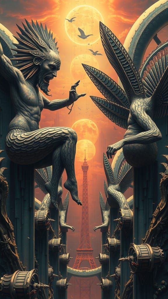 Surreal, Hyper-Realistic Fantasy Scene in Mixed Media 3D Sty...