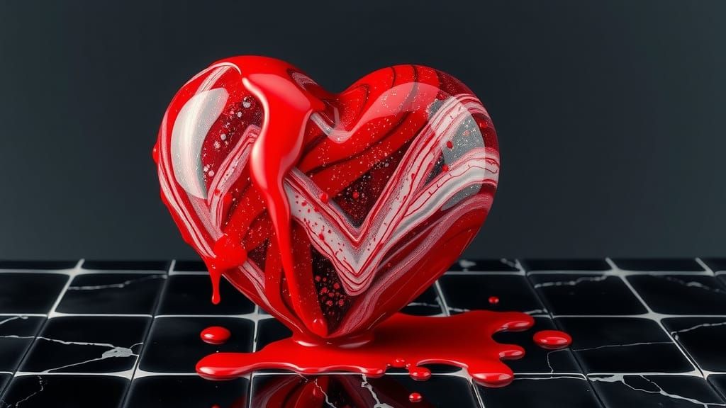 Bleeding Heart in Murano Glass
