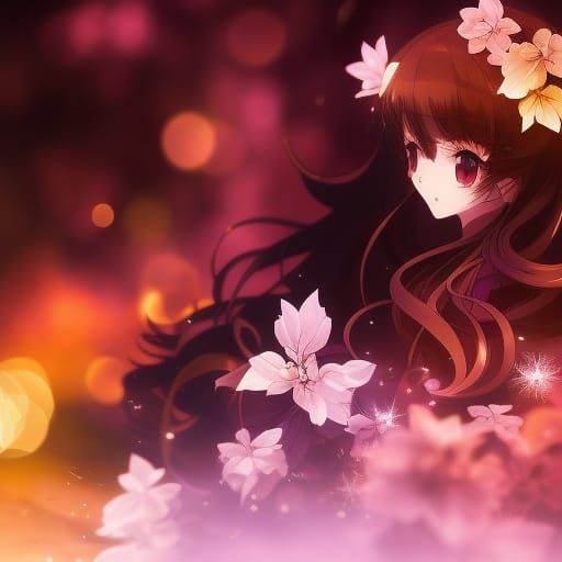 Mystical Anime Girl in Harmony with Nature