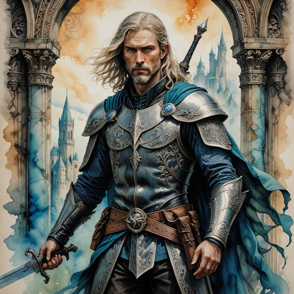 Epic Norman Warrior in Fantasy Armor