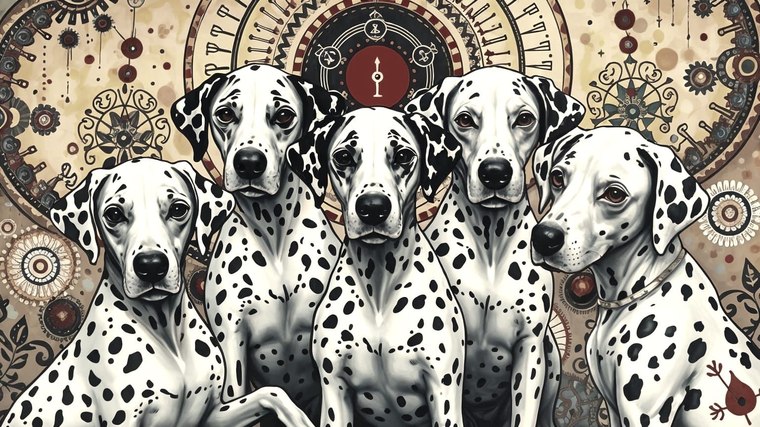 Abstract Dalmatian Painting in Maximalist Style