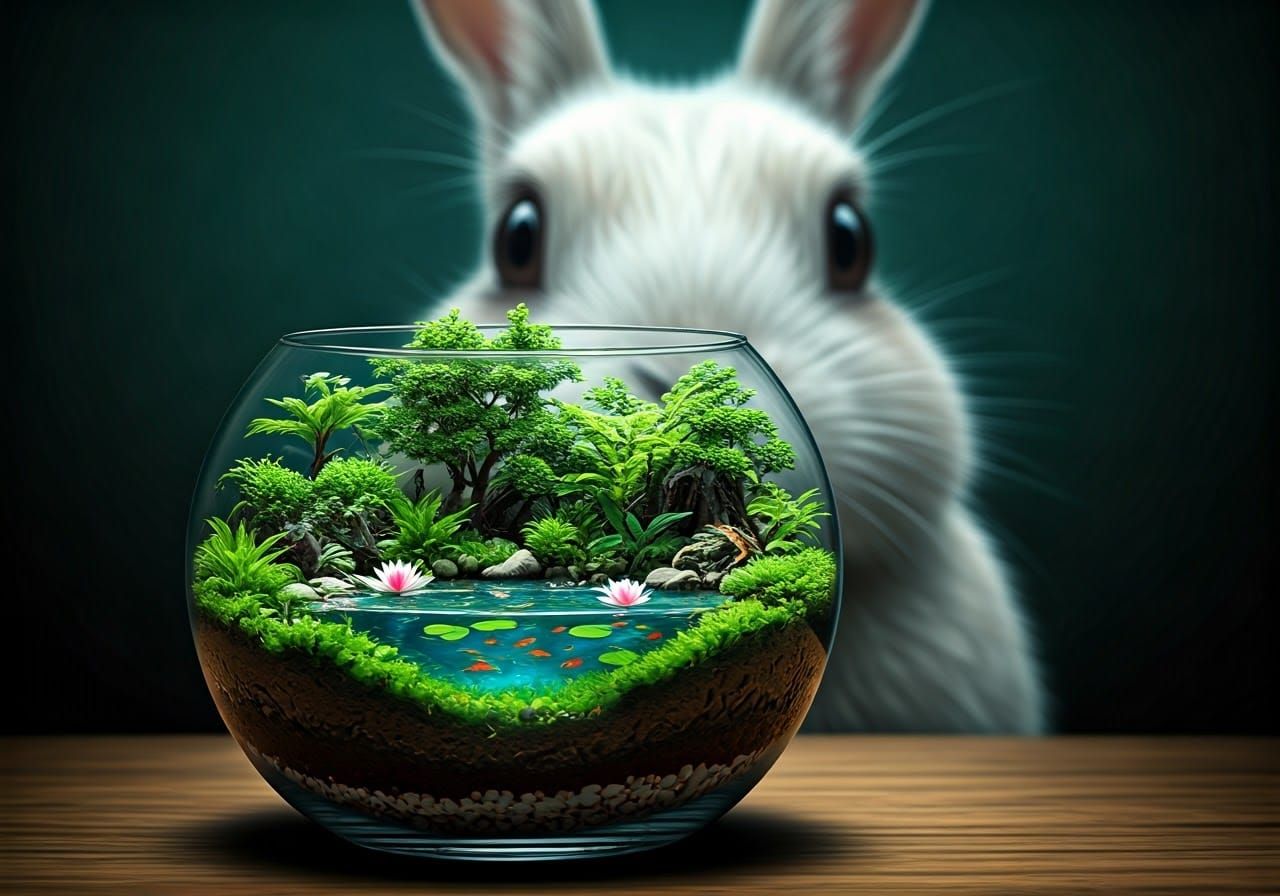 Enchanted Miniature World in a Glass Oasis