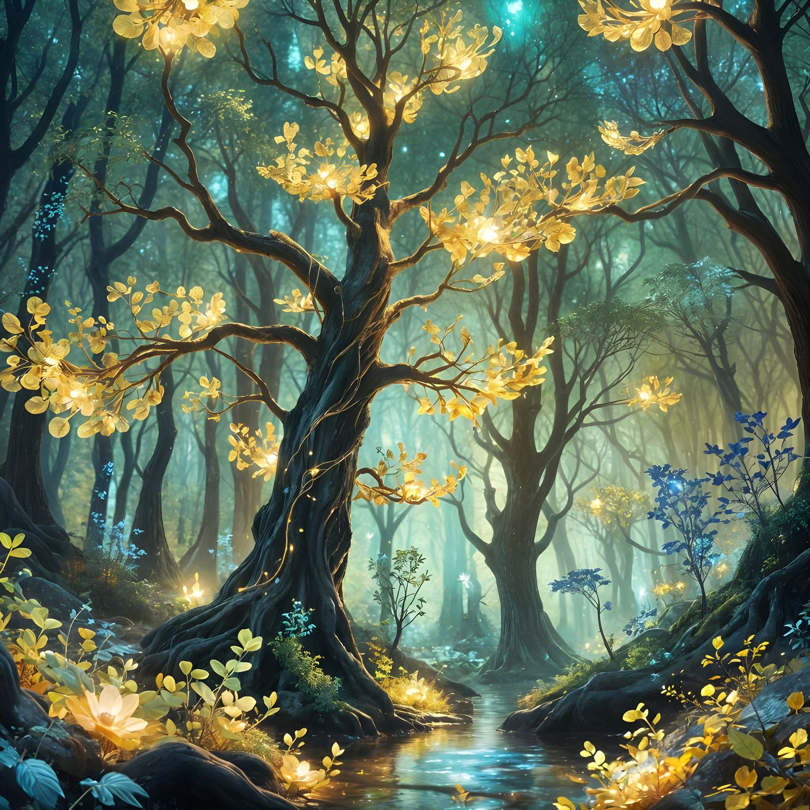 Mystical Illuminated Forest in Unreal Engine 5