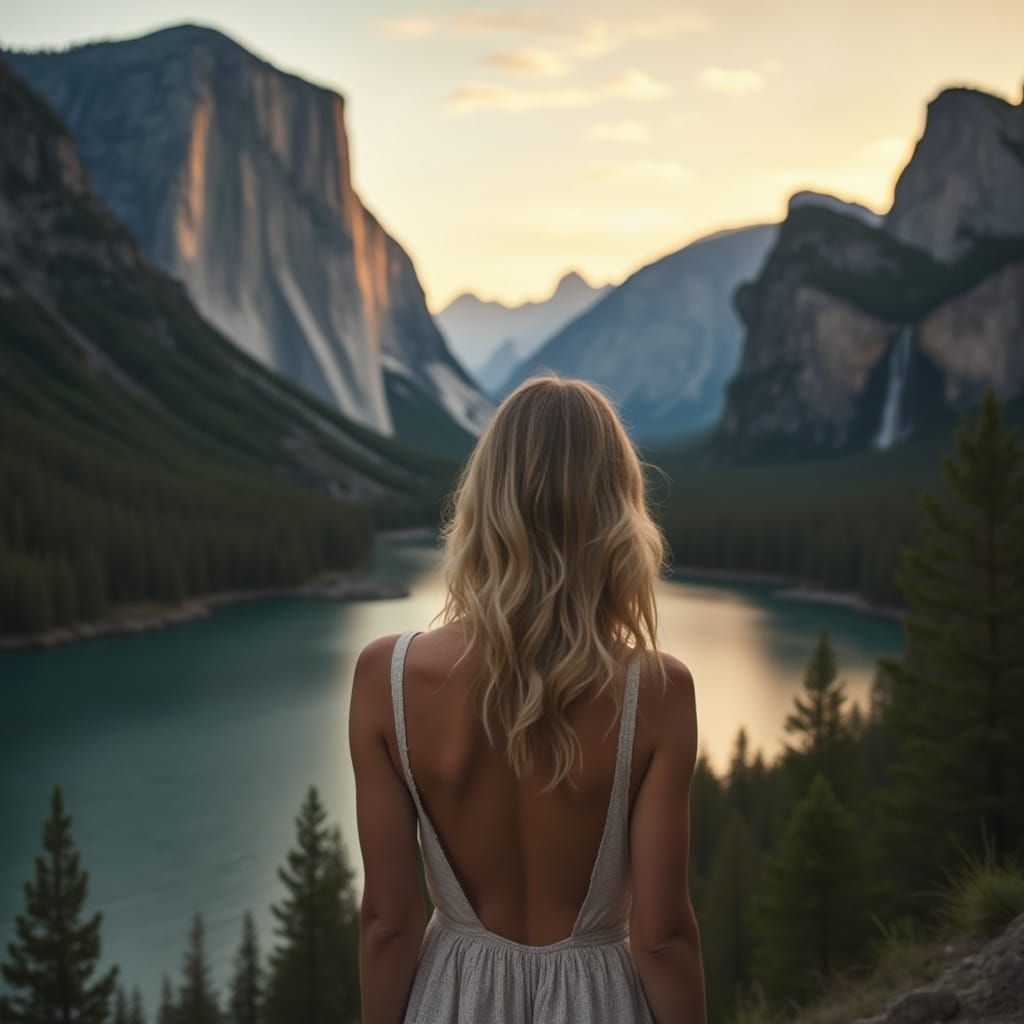 Contemplative Woman by River: Evocative Photography