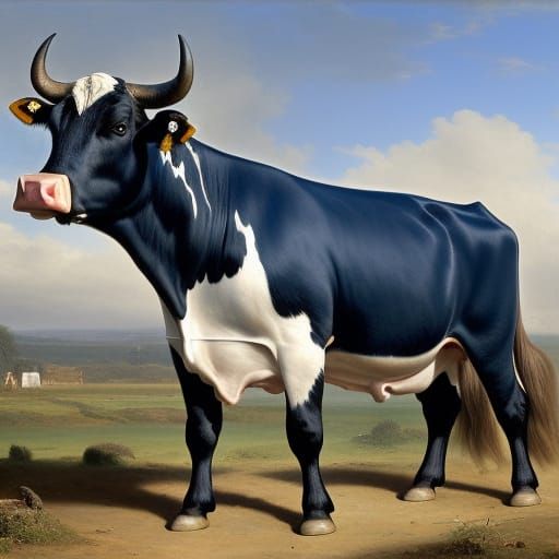 Frisian Cow with Milk Bottle Markings